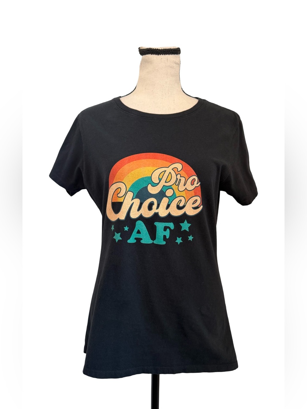 Port & Company Pro Choice AF Graphic T Shirt Women’s Medium Rainbow Feminist